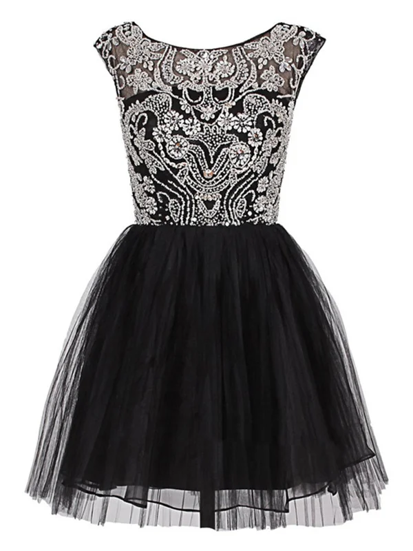 Unmissable Offer Custom Made A Line Round Neck Short Black Prom Dress, Short Black Homecoming Dress, Graduation Dress Unmissable Offer Custom Made A Line Round Neck Short Black Prom Dress, Short Black Homecoming Dress, Graduation Dress