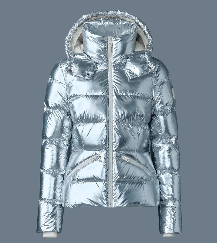 Special Discount MADALYN-M Metallic laminate down jacket Silver