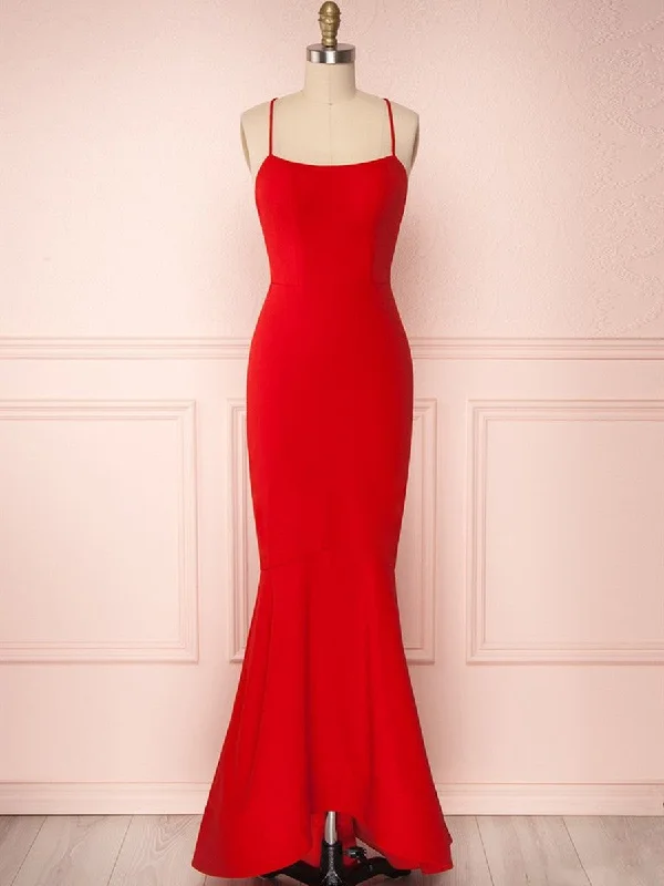 Great Deals Thin Straps Backless Mermaid Red Prom Dresses, Red Mermaid Formal Dresses, Backless Red Evening Dresses Great Deals Thin Straps Backless Mermaid Red Prom Dresses, Red Mermaid Formal Dresses, Backless Red Evening Dresses