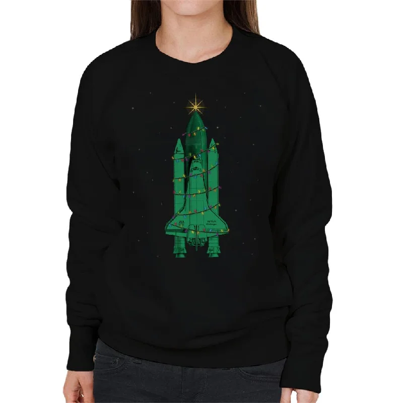 Can't Miss NASA Challenger Shuttle Christmas Tree Women's Sweatshirt