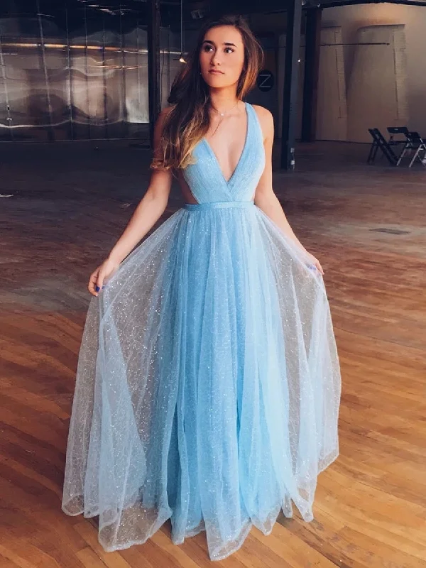 Deal of the Day Shiny V Neck Open Back Sequins Light Blue Long Prom Dresses, Open Back Light Blue Formal Dresses, Sparkly Light Blue Evening Dresses Deal of the Day Shiny V Neck Open Back Sequins Light Blue Long Prom Dresses, Open Back Light Blue Formal Dresses, Sparkly Light Blue Evening Dresses