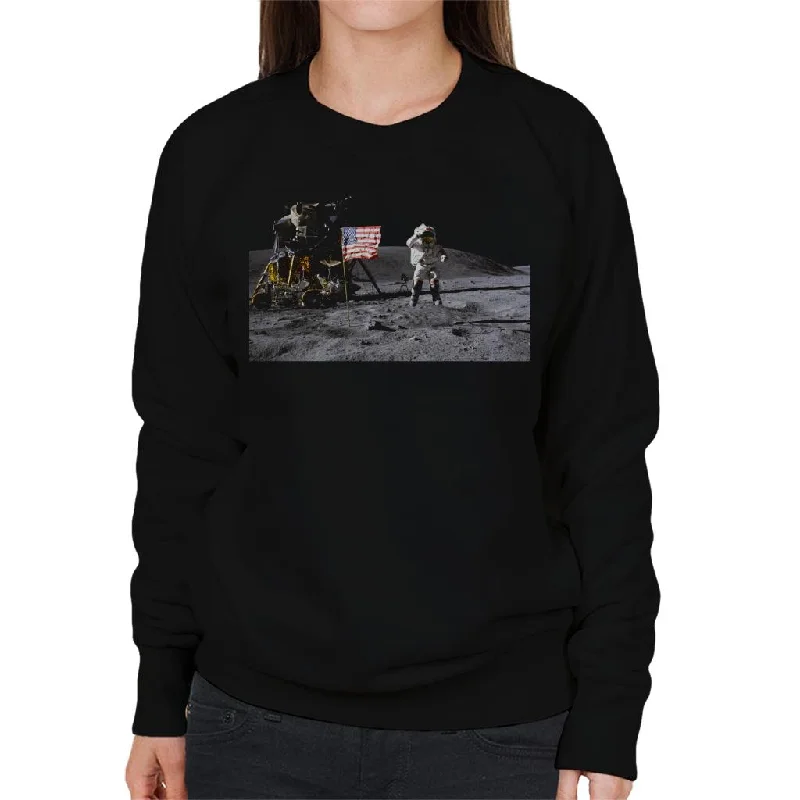 Midnight Sale NASA John Young Moon Landing Salute Women's Sweatshirt