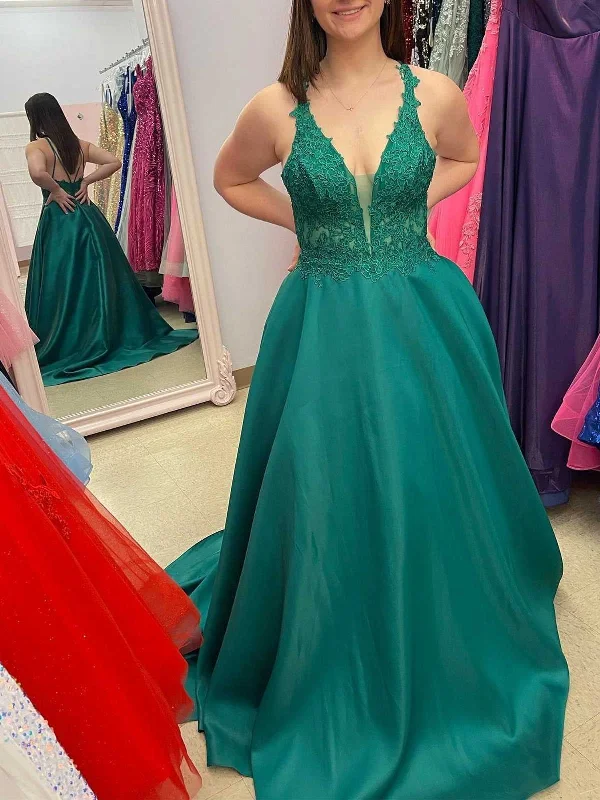 comfy maxi dresscomfy maxi dressV Neck Backless Green Lace Long Prom Dresses, Green Lace Formal Dresses, Green Evening Dresses SP2576