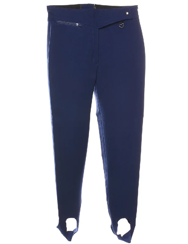 Seasonal Clearance Navy Stirrup Leg Trousers - W28 L27