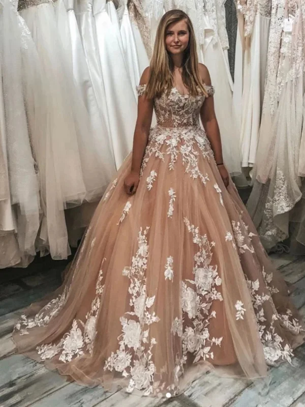Discount Deals Off Shoulder Champagne Lace Long Prom Dresses, Champagne Lace Formal Dresses, Champagne Evening Dresses SP2135 Discount Deals Off Shoulder Champagne Lace Long Prom Dresses, Champagne Lace Formal Dresses, Champagne Evening Dresses SP2135