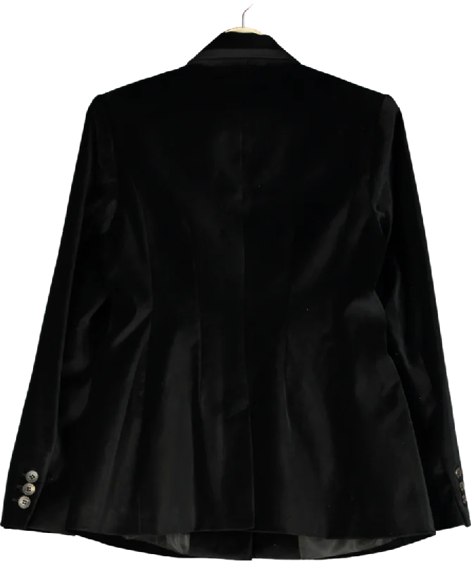 Shop and Save Karen Millen Black Velvet Grosgrain Blazer UK 10