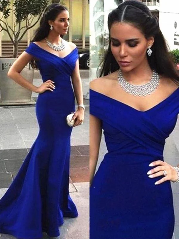 luxury dressluxury dressElegant Off Shoulder Royal Blue Mermaid Prom Dresses, Mermaid Formal Dresses