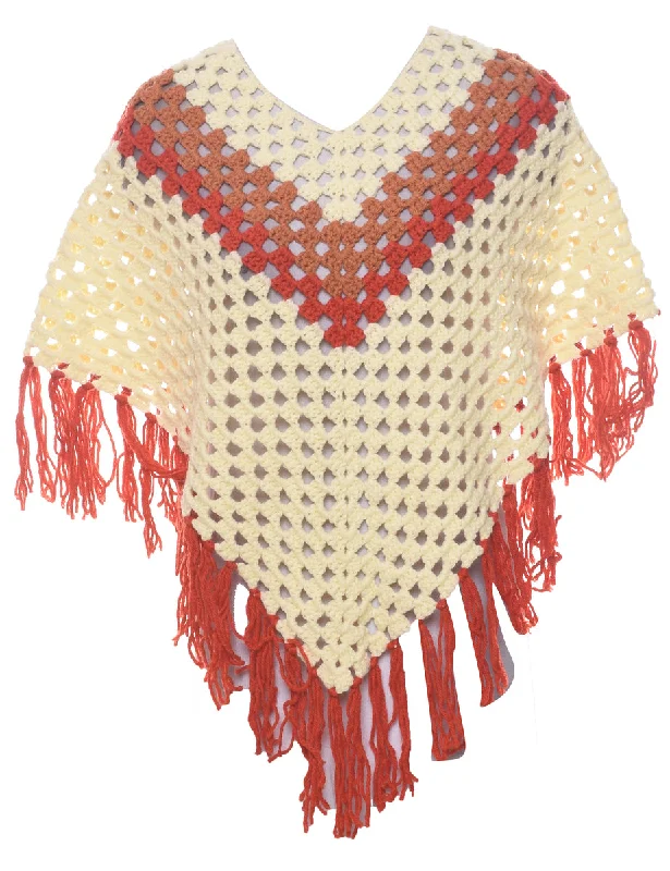 Act Fast Crochet Poncho - S
