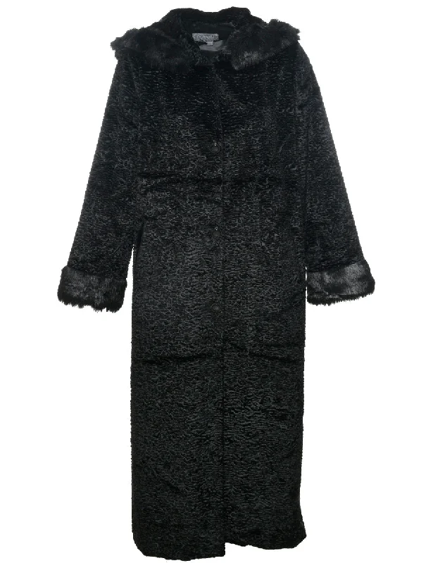 Today’s Special Black Faux Fur Coat - L