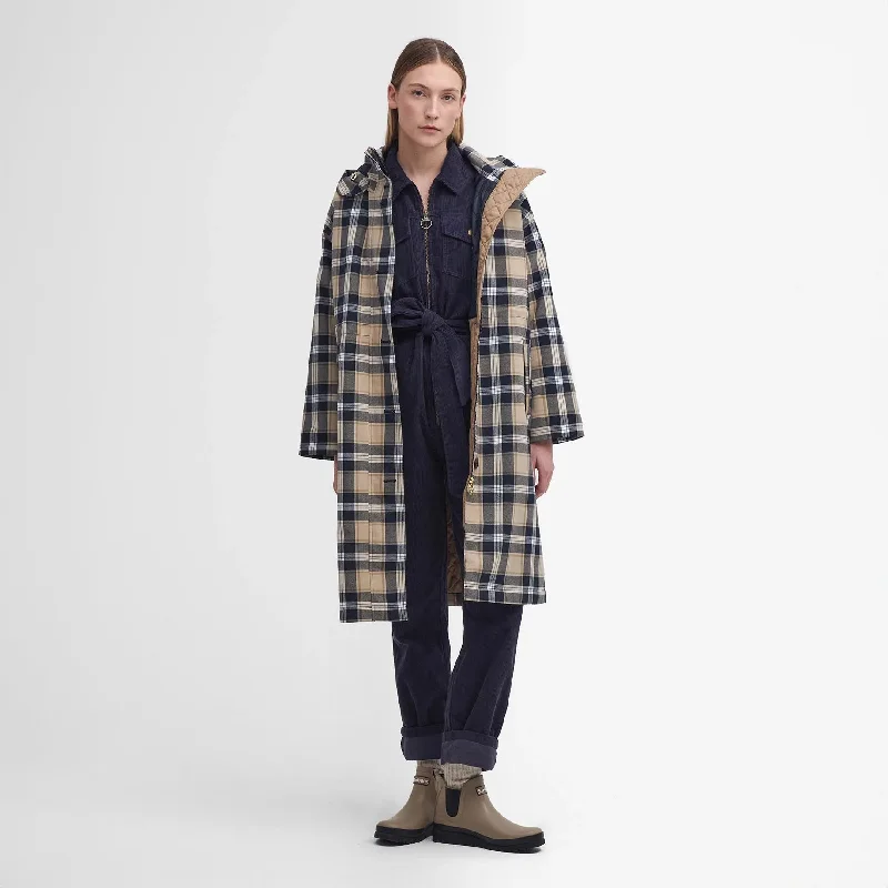 Weekend Special Iris Tartan Waterproof Jacket White Pepper Navy Check