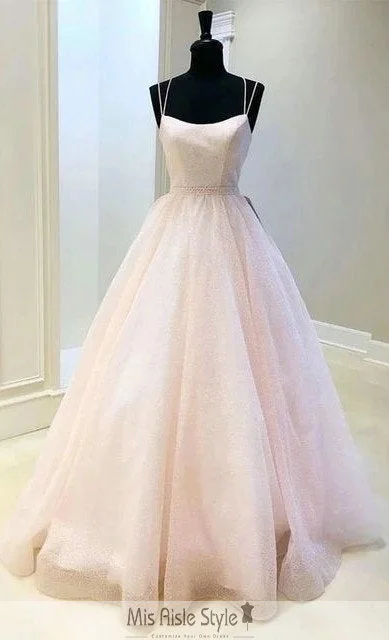 casual day dresscasual day dressDouble Straps Blush Sparkle Prom Dress