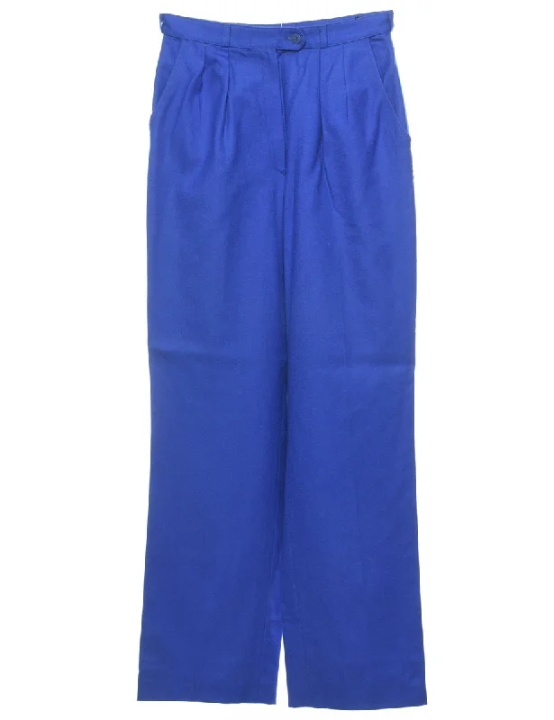Season Finale Sale Blue Classic Vintage Pleated Trousers - W26 L30
