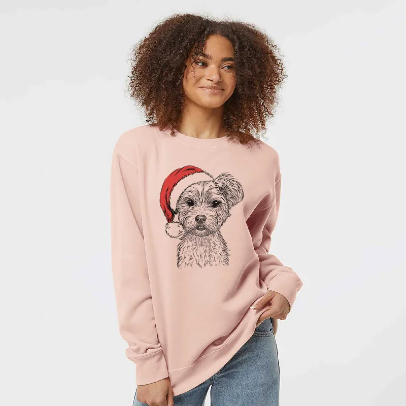 modern athletic hoodieSanta William Mitchell Newman the Yorkshire Terrier - Unisex Pigment Dyed Crew Sweatshirt