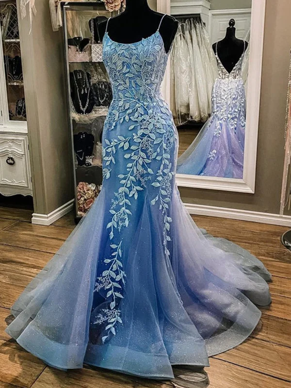 casual summer dresscasual summer dressMermaid Open Back Blue Lace Long Prom Dresses, Mermaid Blue Formal Dresses, Blue Lace Evening Dresses SP2264