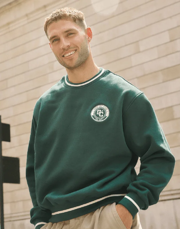 oversized sports sweatshirtVarsity Crew in Mountain Green