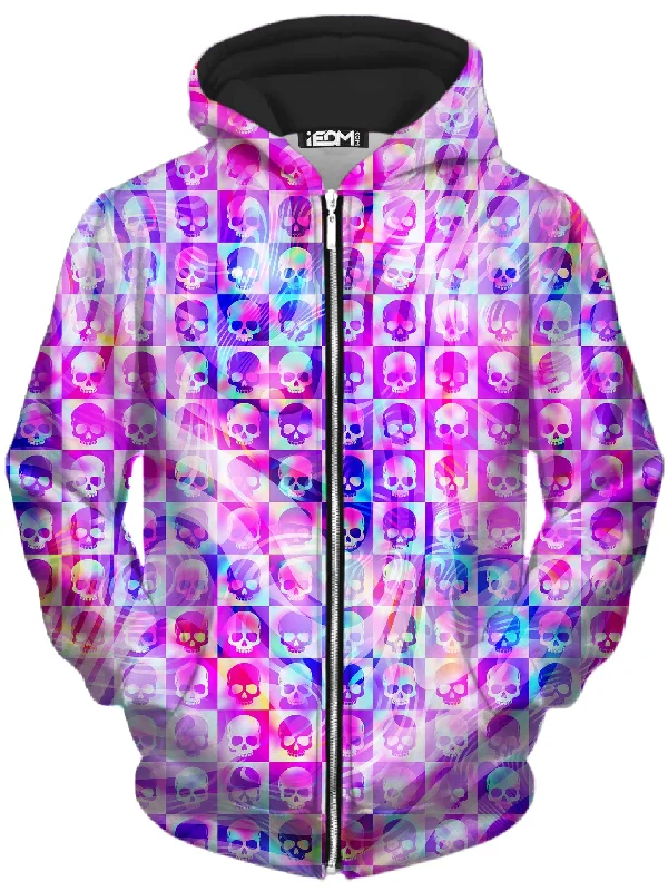 casual fit hoodieSkull Fam Pink Unisex Zip-Up Hoodie