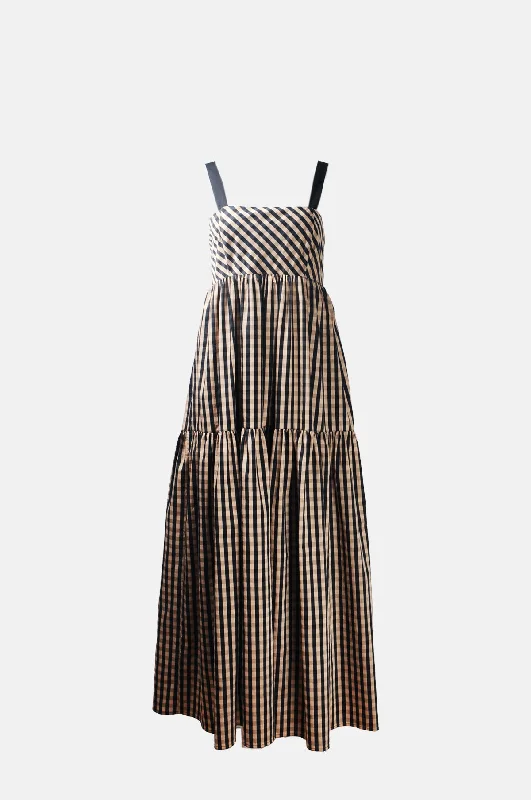 high-performance athletic hoodieEaston Dress Black & Brown Gingham