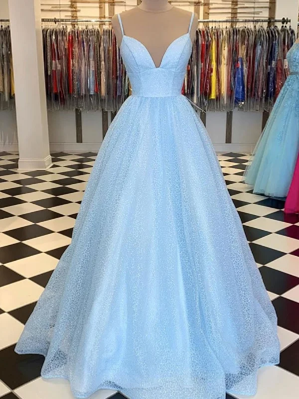 Exclusive Offers Shiny Sequins V Neck Long Blue Prom Dresses with Straps, V Neck Blue Formal Graduation Evening Dresses Exclusive Offers Shiny Sequins V Neck Long Blue Prom Dresses with Straps, V Neck Blue Formal Graduation Evening Dresses