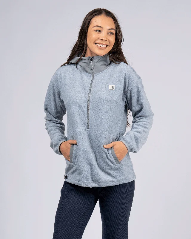 Crazy Deals Women's Dakota Half-Zip Fleece L/S Pullover Hoodie