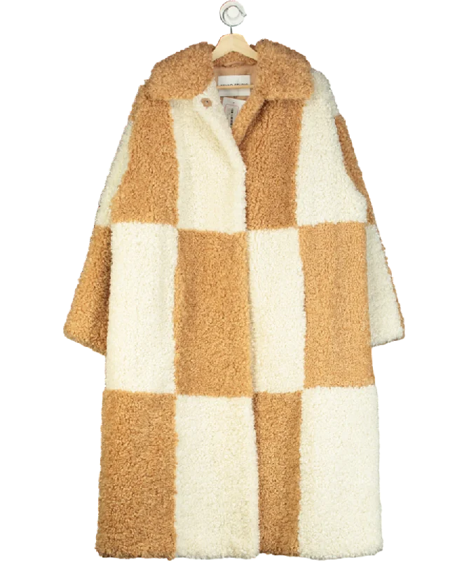 Unbeatable Prices Stand Studio Beige Nicki Checked Faux Sherling Coat One Size