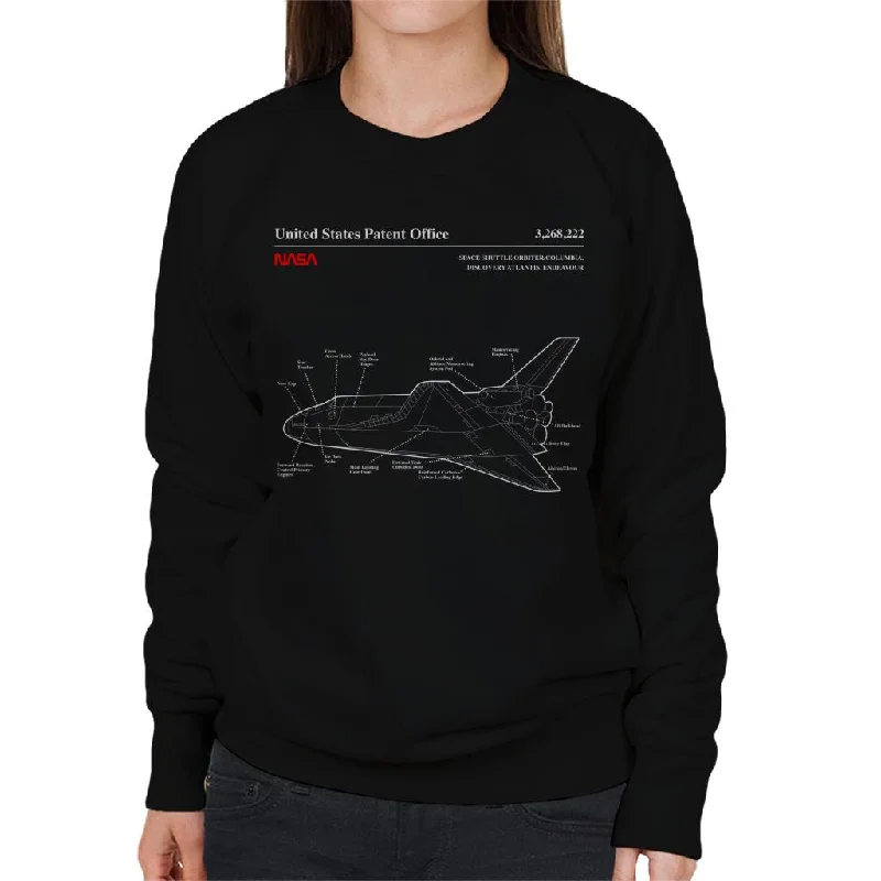 premium gym hoodieNASA Space Shuttle Orbiter Blueprint Women's Sweatshirt