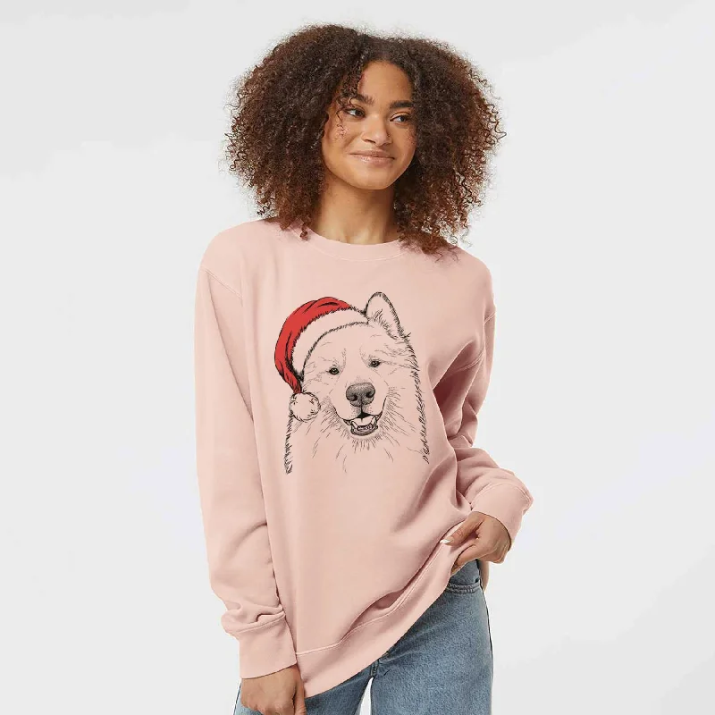 Overstock Santa Foster the Samoyed - Unisex Pigment Dyed Crew Sweatshirt