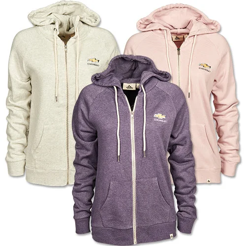 Low Prices Ladies Chevrolet Gold Bowtie Fleece Zip Up Hoodie