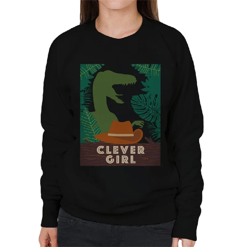 urban sports sweatshirtJurassic Park Velociraptor Silhouette Clever Girl Women's Sweatshirt