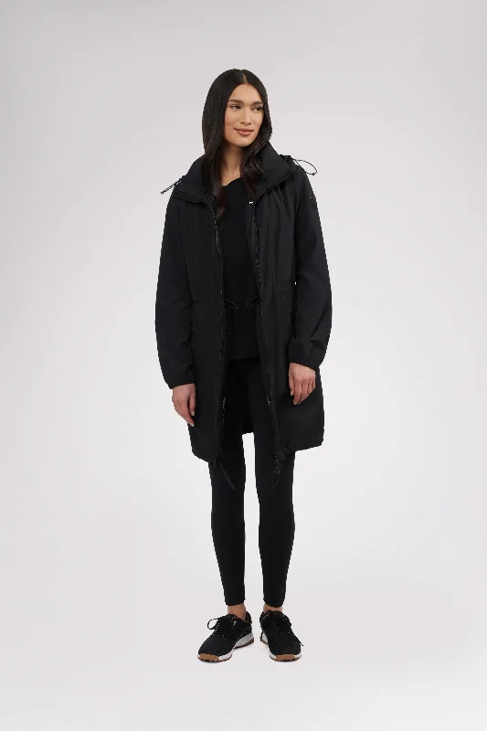 Fantastic Deals Esen Women's Long Packable Raincoat w/ Removable Hood