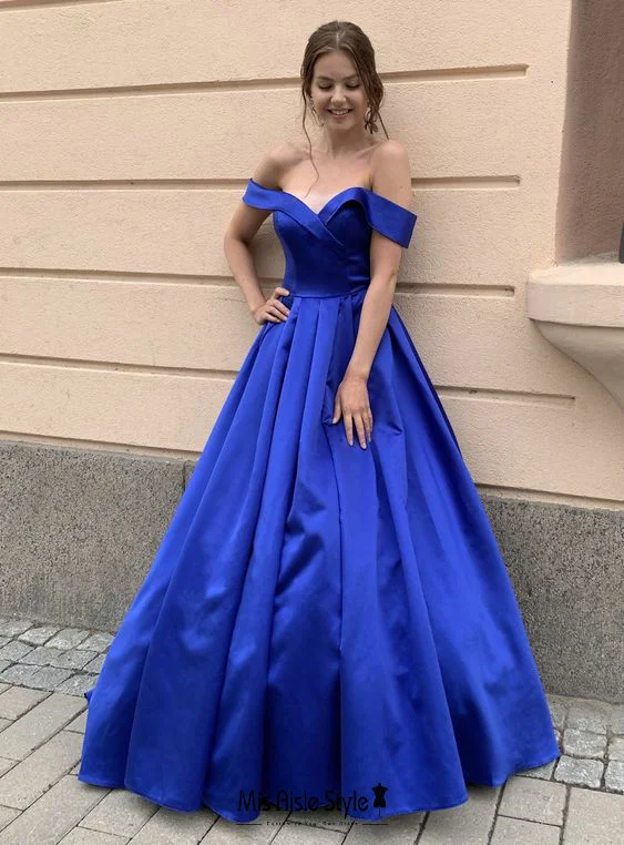 layered dresslayered dressBall Gown Off Shoulder Sleeve Royal Blue Prom Dress