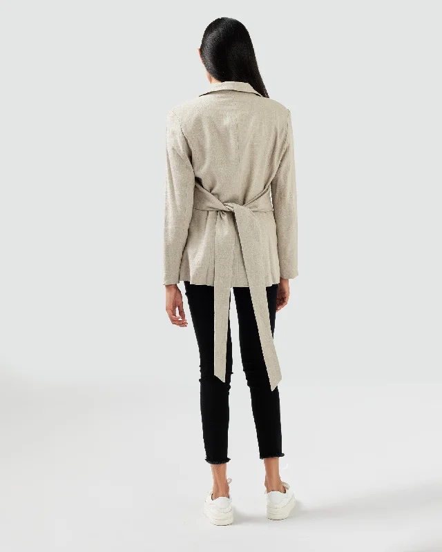 Sale Event Synergy Wrap Blazer - Warm Grey