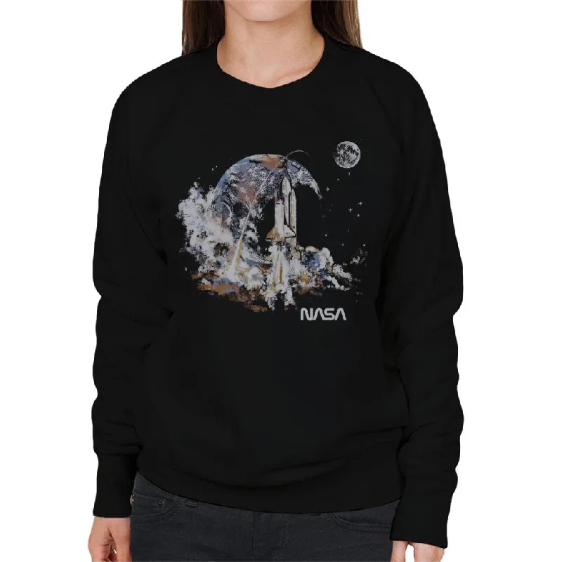 Weekend Deal NASA Take Off Earth Montage Women's Sweatshirt