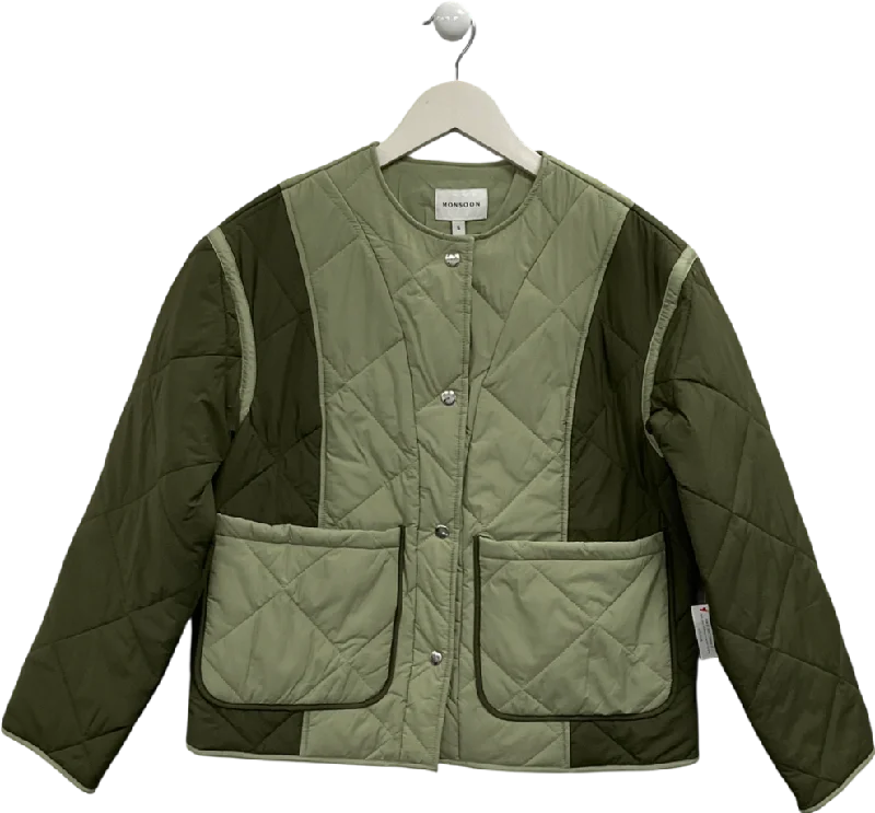 Friends and Family Sale Monsoon Green Lulu Two Tone Quilted Jacket UK S
