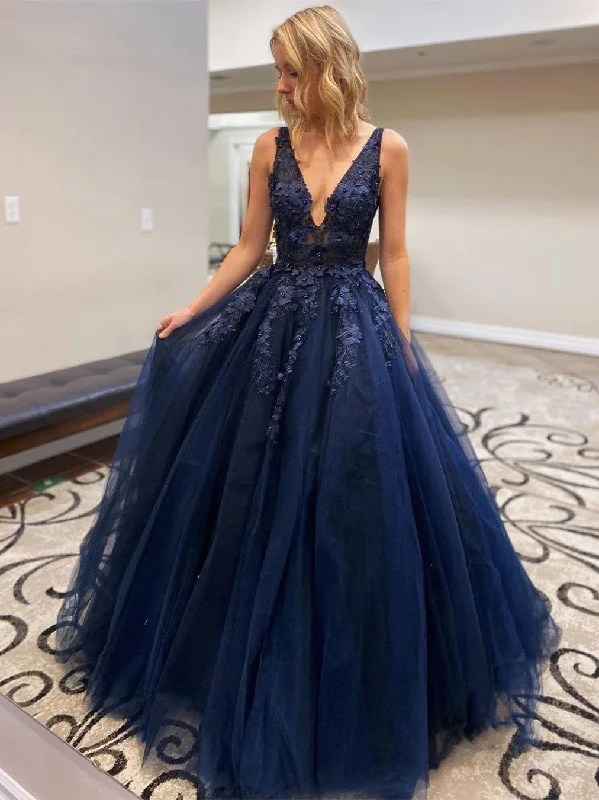 Value Deals Stylish V Neck Beaded Navy Blue Lace Prom Dresses, Navy Blue Lace Formal Dresses, Navy Blue Evening Dresses Value Deals Stylish V Neck Beaded Navy Blue Lace Prom Dresses, Navy Blue Lace Formal Dresses, Navy Blue Evening Dresses