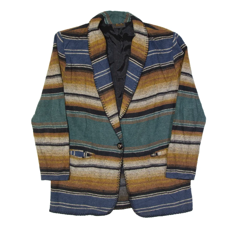 Fantastic Deals DAVID PAUL Padded Shoulders Blazer Jacket Brown Wool Striped Womens S Fantastic Deals DAVID PAUL Padded Shoulders Blazer Jacket Brown Wool Striped Womens S