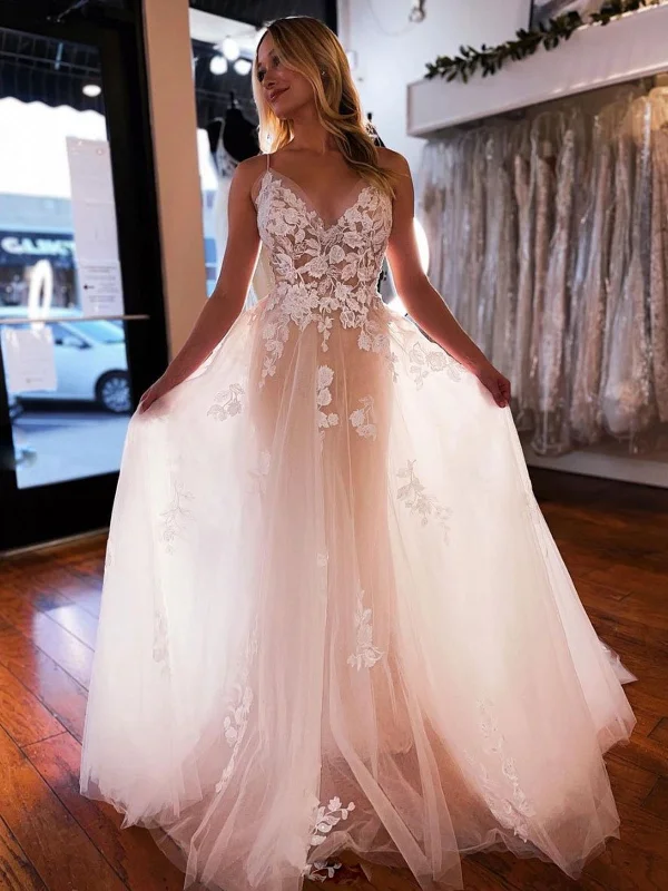 Seasonal Sale V Neck Backless Champagne Lace Floral Long Prom Dresses, Champagne Lace Formal Dresses, Champagne Evening Dresses SP2111 Seasonal Sale V Neck Backless Champagne Lace Floral Long Prom Dresses, Champagne Lace Formal Dresses, Champagne Evening Dresses SP2111