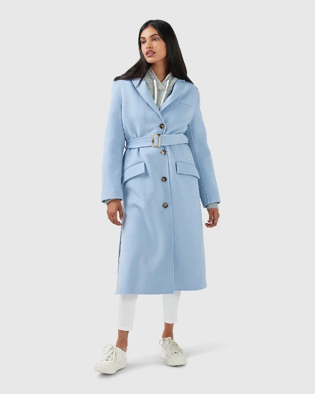 Markdowns Skylight Longline Coat - Sky Blue