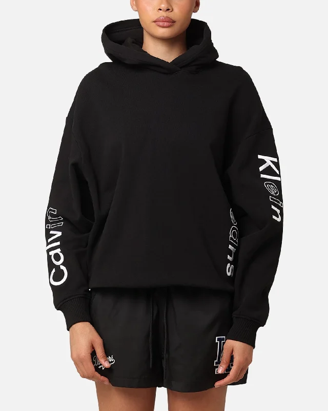 Hurry In Calvin Klein Women's Multi Placement Logo Hoodie Black