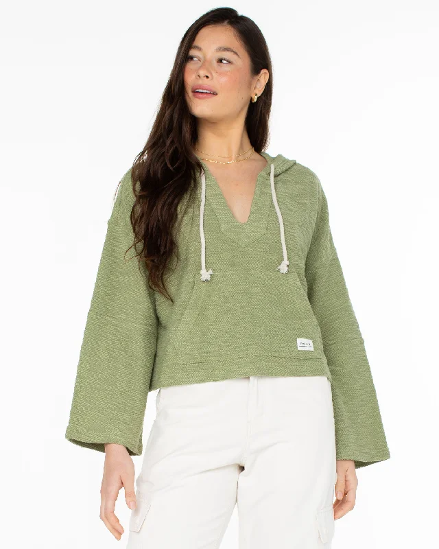 TIME-Limited Offer Rich Coast Cropped Hoodie - Oil Green