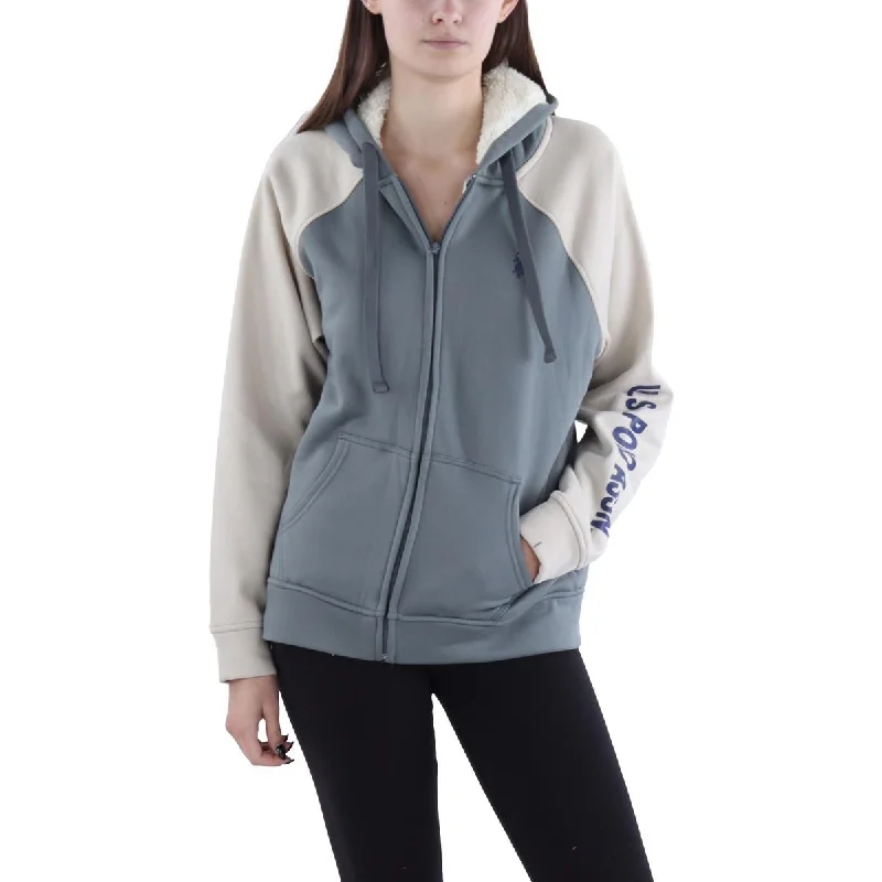 Shop and Save U.S. Polo Assn. Womens Colorblock Comfy Zip Hoodie