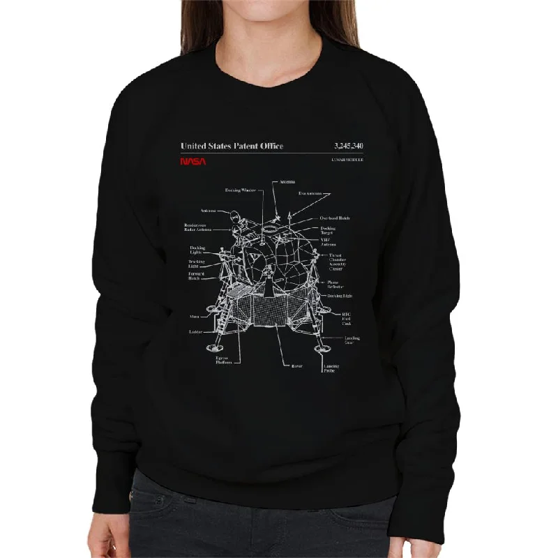 Super Bargain NASA Lunar Module Blueprint Women's Sweatshirt