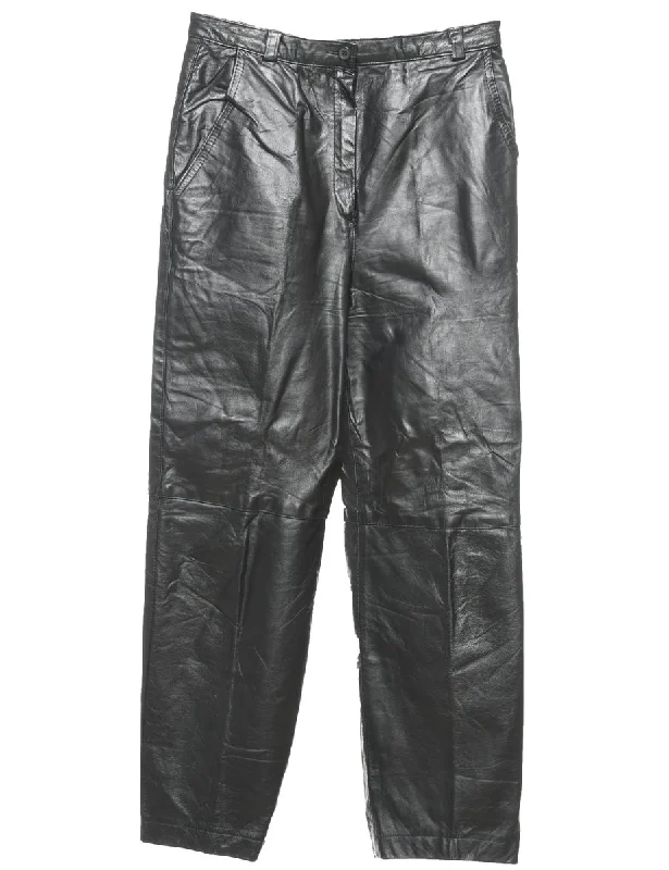 Mega Sale Black Leather Trousers - W26 L26