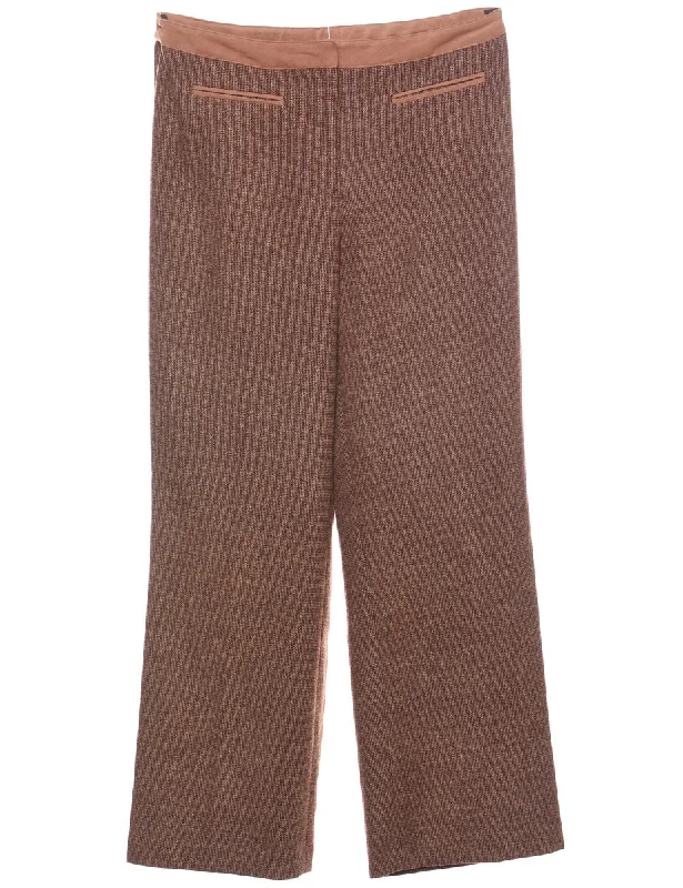 Exclusive Offers Brown Classic Straight-Fit Trousers - W30 L28