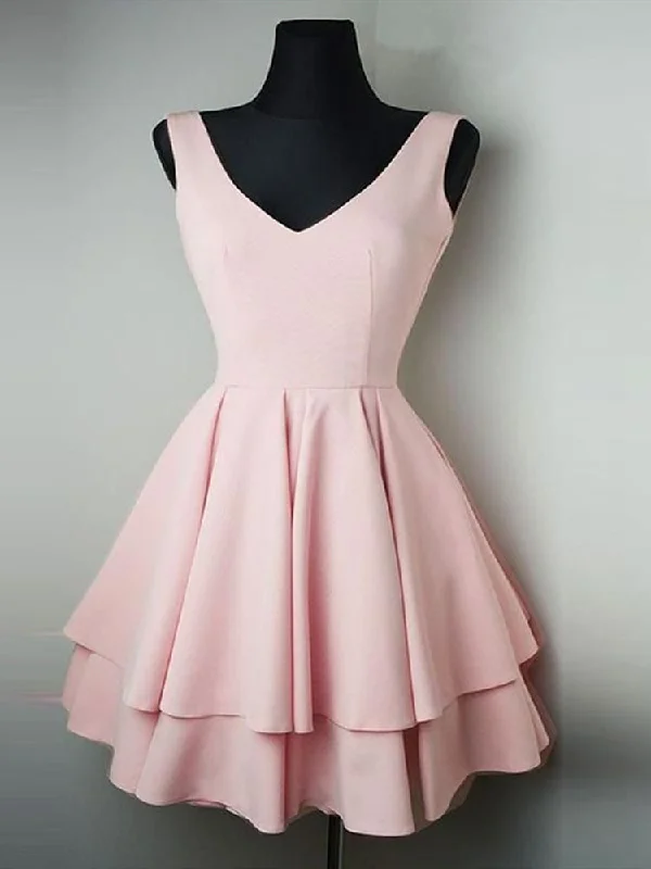 backless dressbackless dressCheap Simple V Neck Pink Homecoming Dresses Short Prom Dresses Online, Cute Pink Graduation Dresses, Formal Dresses, Evening Dresses