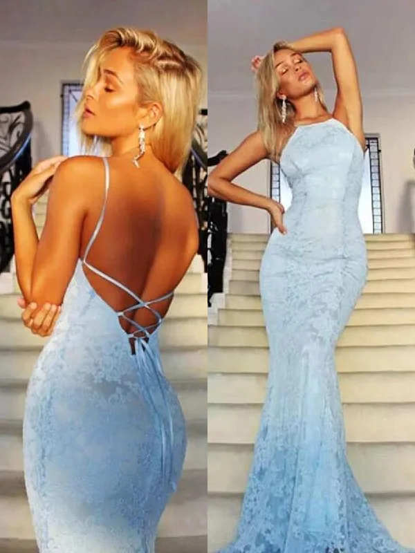 Special Offer Custom Made Mermaid Backless Lace Light Blue Prom Dresses, Light Blue Mermaid Formal Dresses, Light Blue Lace Evening Dresses Special Offer Custom Made Mermaid Backless Lace Light Blue Prom Dresses, Light Blue Mermaid Formal Dresses, Light Blue Lace Evening Dresses