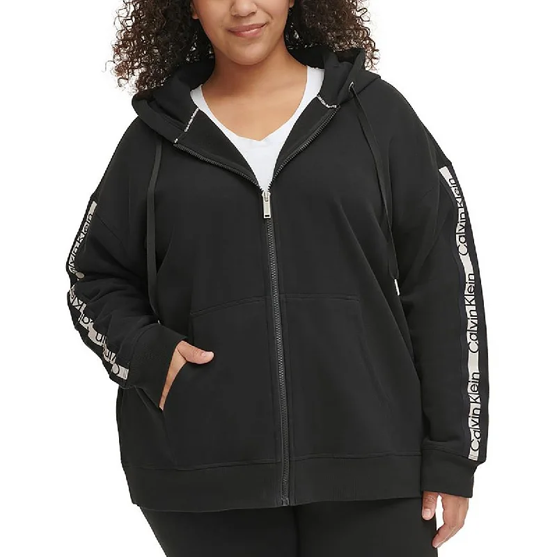 Huge Discounts Calvin Klein Womens Plus Logo Running Hoodie
