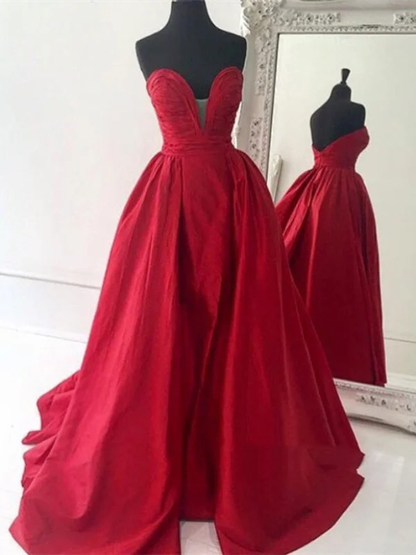 Today’s Deal Custom Made Sweetheart Neck Red Ball Gown, Red Prom Dress, Red Formal Dress