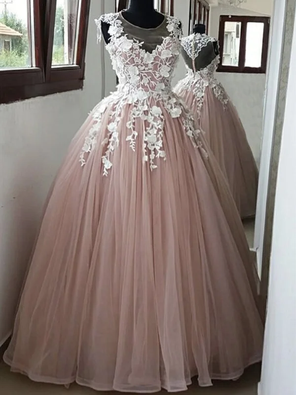 Mega Sale Round Neck Pink Lace Long Prom Dresses, Pink Lace Formal Dresses, Pink Evening Dresses Mega Sale Round Neck Pink Lace Long Prom Dresses, Pink Lace Formal Dresses, Pink Evening Dresses