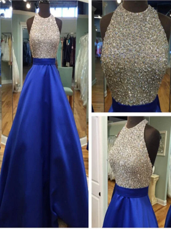 Extra Savings Custom Made Royal Blue Round Neck Sleeveless Prom Dresses, Blue Formal Dresses Extra Savings Custom Made Royal Blue Round Neck Sleeveless Prom Dresses, Blue Formal Dresses