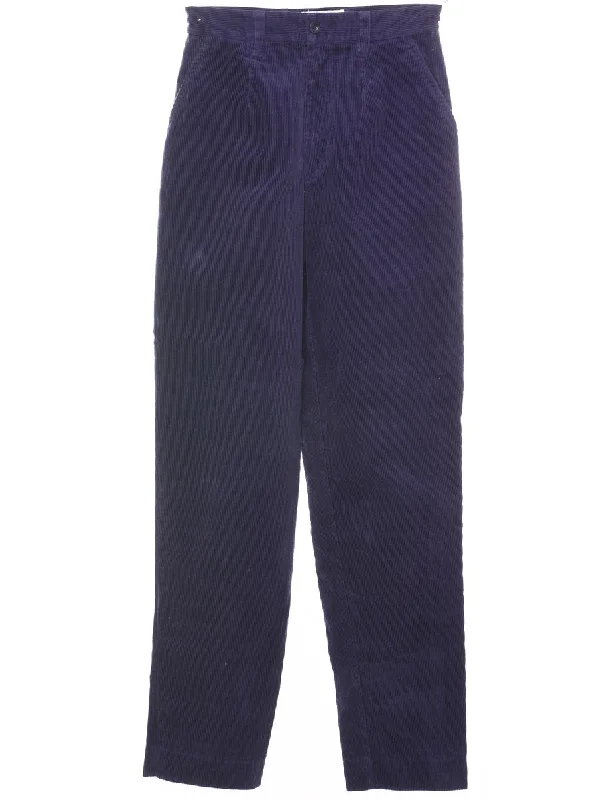 Deal Zone Purple Tapered 1990s Corduroy Trousers - W24 L31
